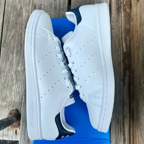 Adidas Stan Smith Sneakers - White/Navy - Men’s Size 9 - Picture 8 of 12